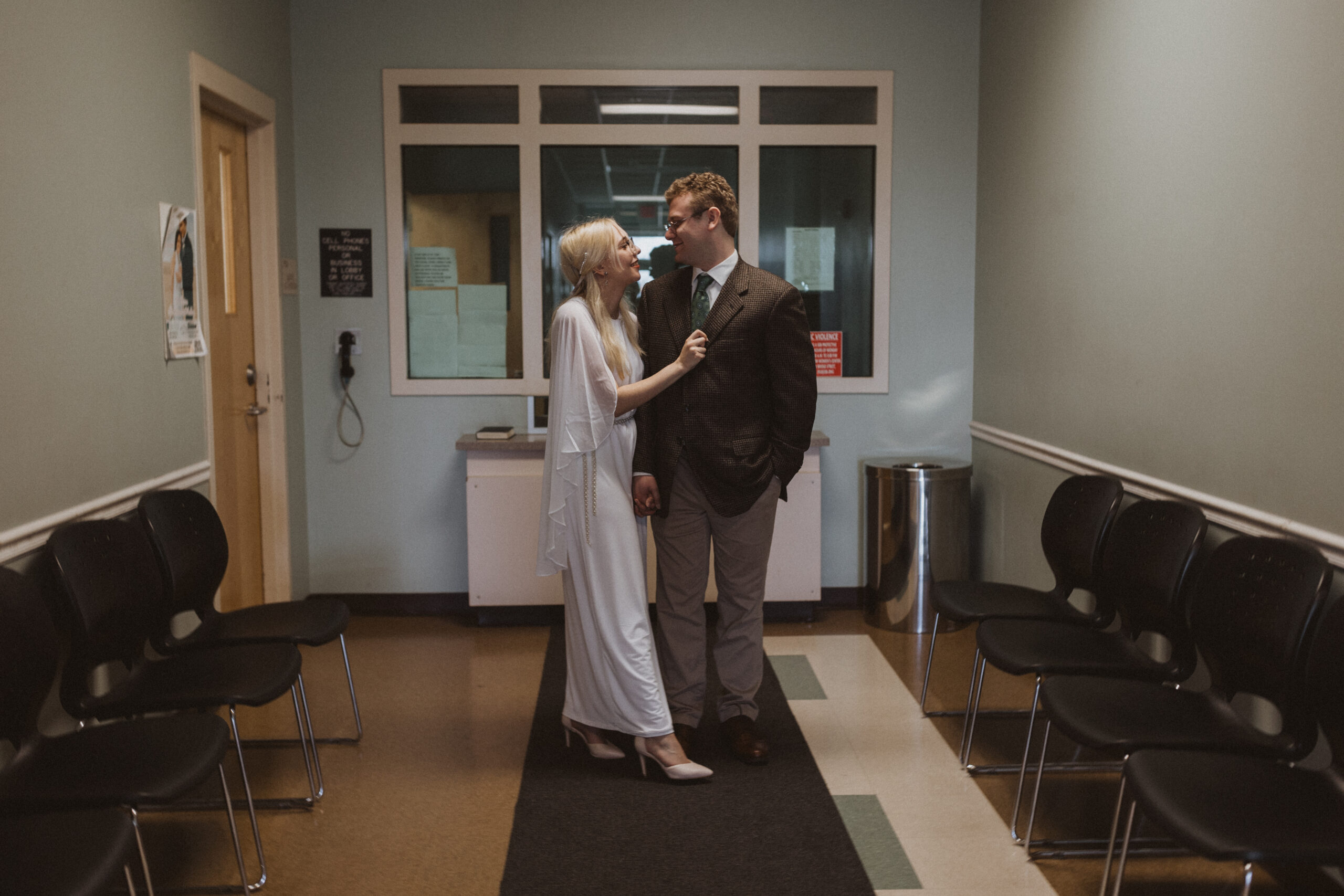 couple at courthouse elopement